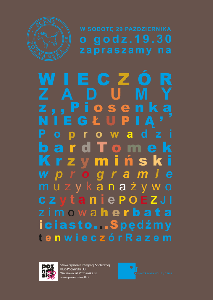 Wieczór Zadumy Plakat - Druki Ulotne - Wojciech Zych